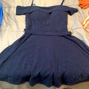 Navy Blue Glitter Dress